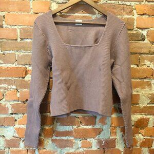Abercrombie Sweater Top Size XL Taupe Brown